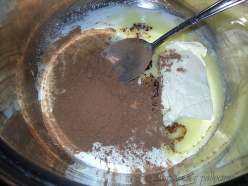Шоколадные кексы с творожным кремом. Шаг 1