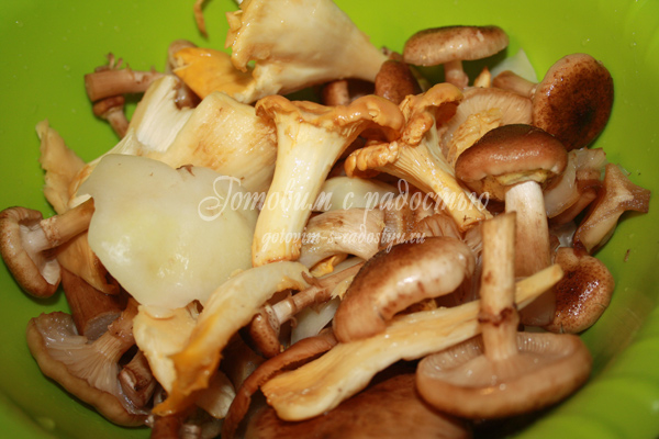 Жаренные грибы с луком. Шаг 2